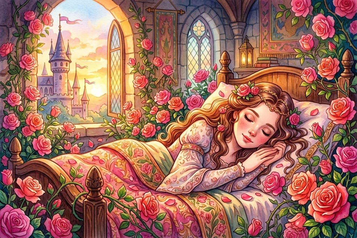 Ilustração do conto A Bela Adormecida
