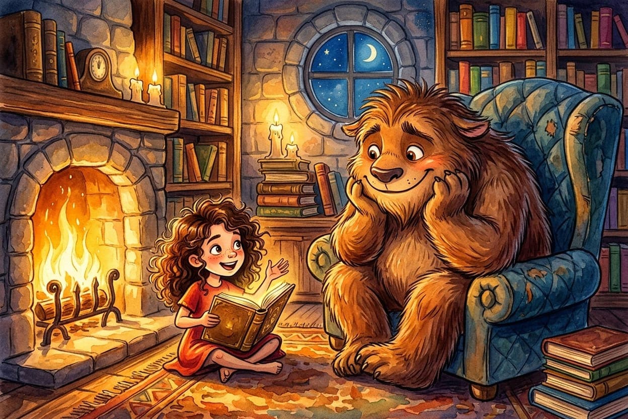 Ilustração do conto A Bela e a Fera