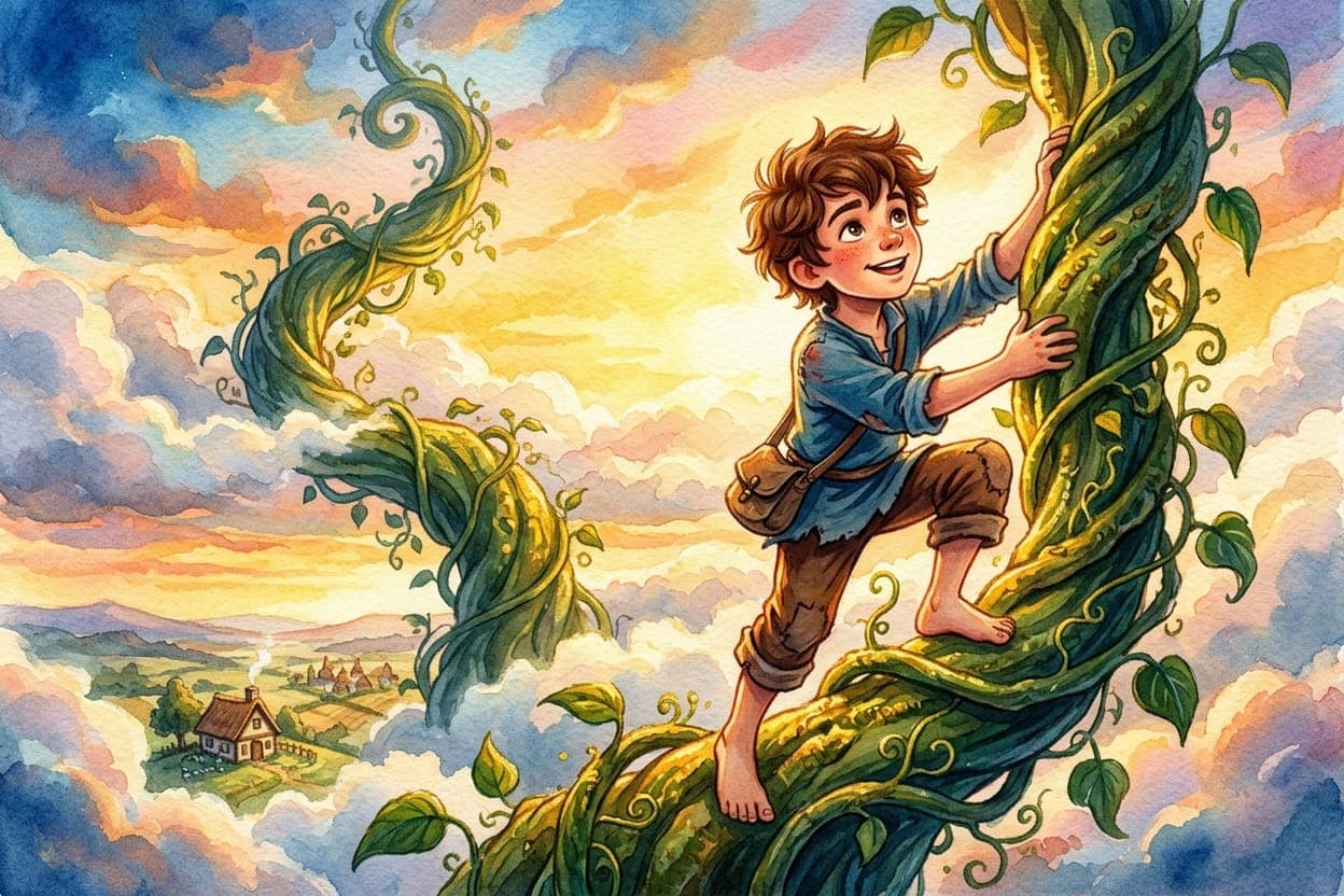 Ilustração do conto João e o Pé de Feijão