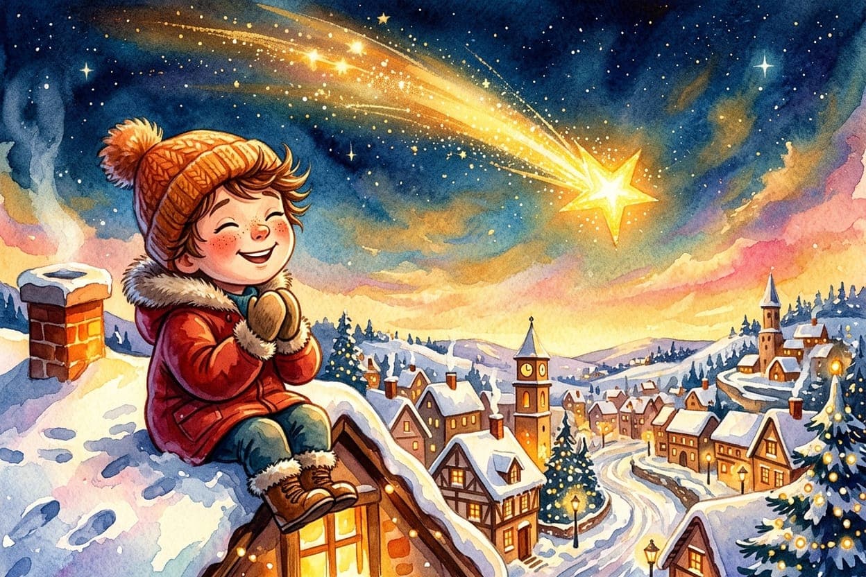 Ilustração do conto A Última Estrela Cadente do Ano