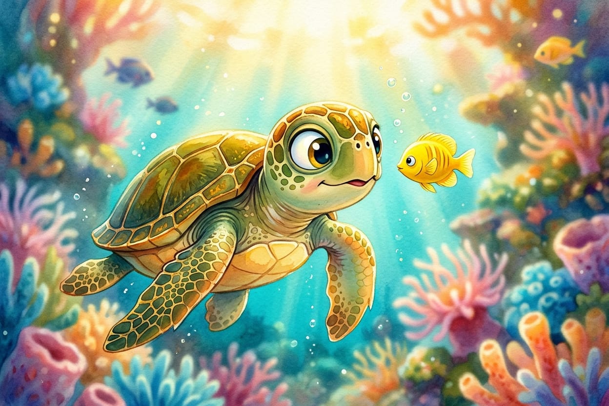 Um peixinho amarelo parado diante do focinho de Mina
